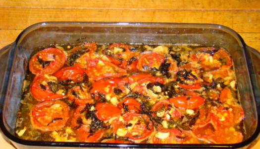 Confit  Tomatoes with Garlic and Basil